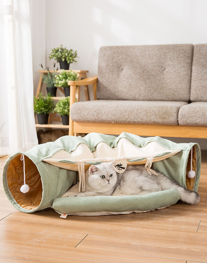 2-in-1 Cat Tunnel & Bed