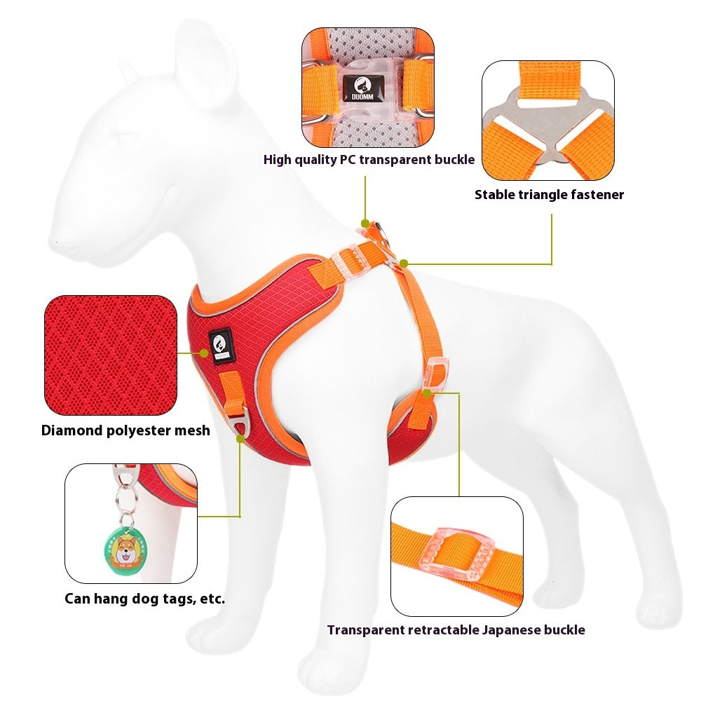 Breathable Mesh Dog Harness - with Leash