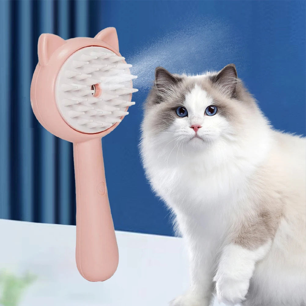 Self-Cleaning Pet Grooming Brush with Mist, Rechargeable