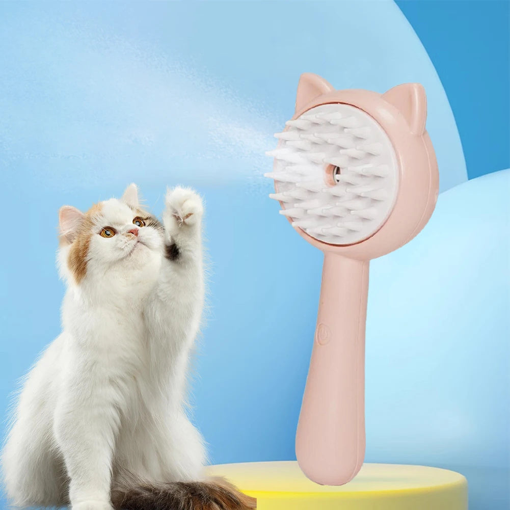Self-Cleaning Pet Grooming Brush with Mist, Rechargeable