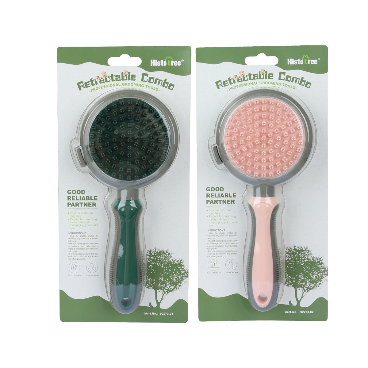 Double-Sided Pet Grooming Brush for Dogs & Cats