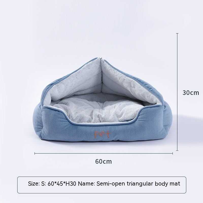 Multifunctional Short Plush Kennel Closed