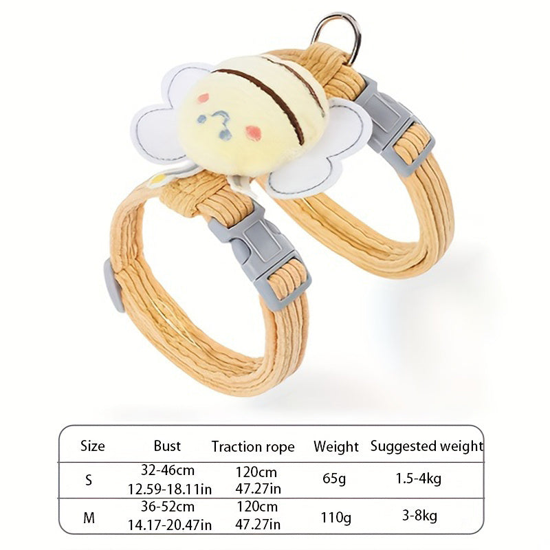 Soft & Secure Cat Harness with Bee Charm