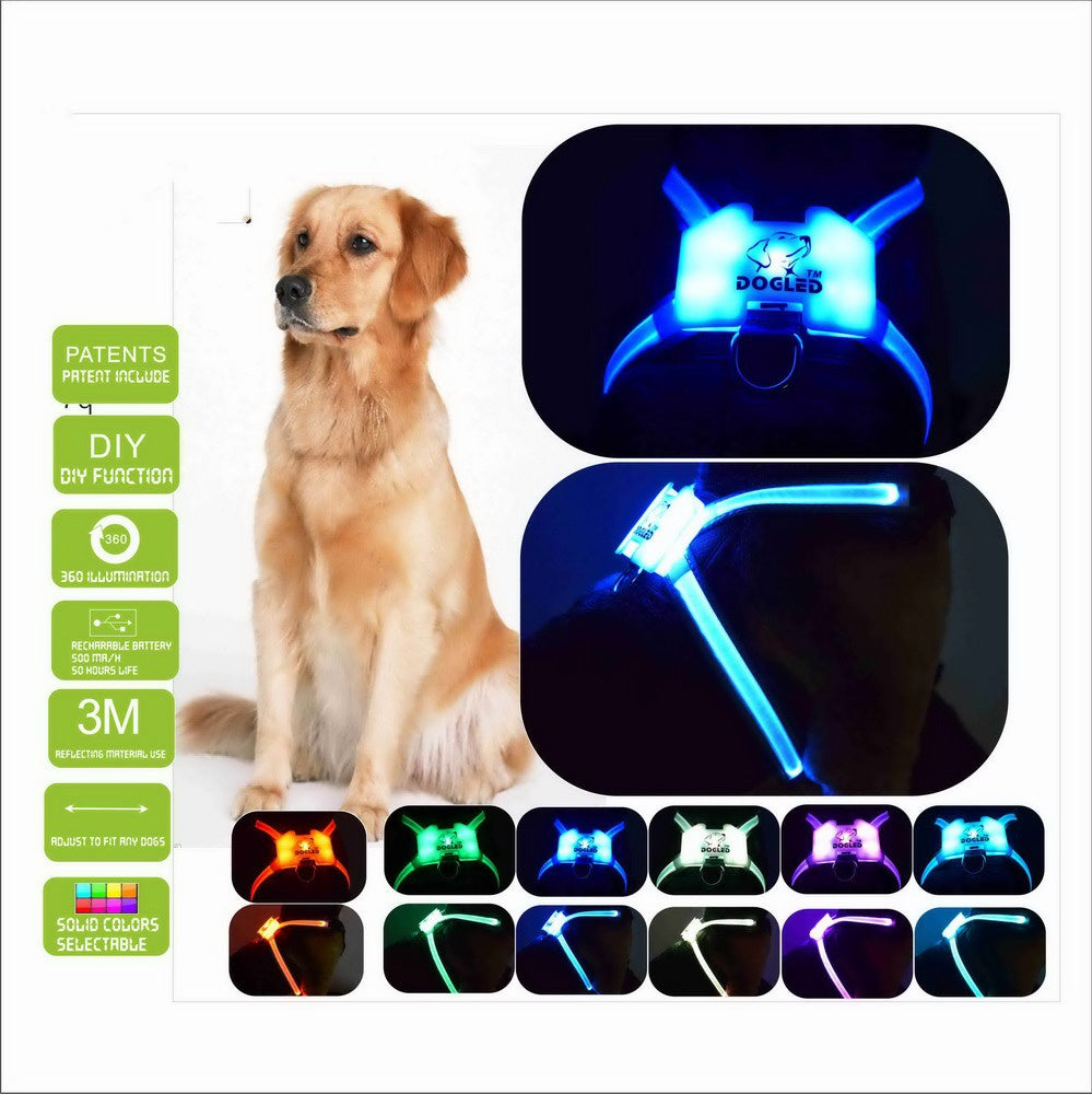LED Light-Up Dog Harness – Safe Night Walks