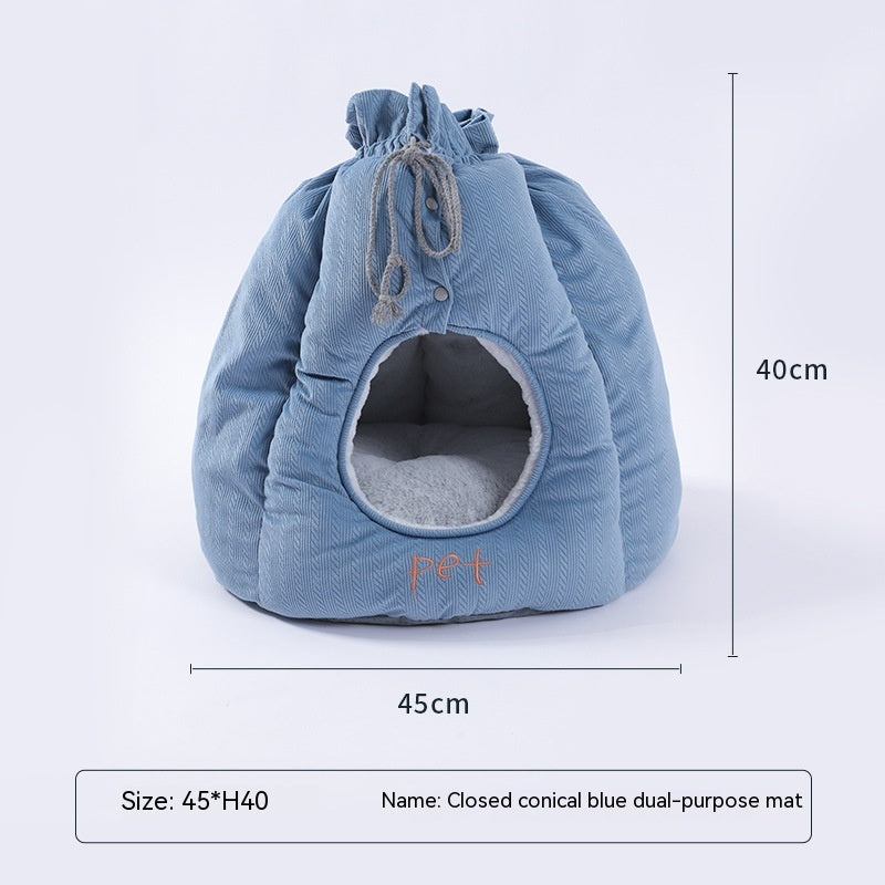 Multifunctional Short Plush Kennel Closed