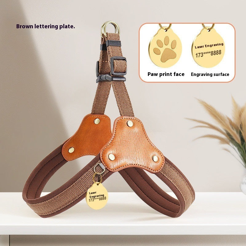 Durable Comfort-Fit Dog Harness with Leather Touch