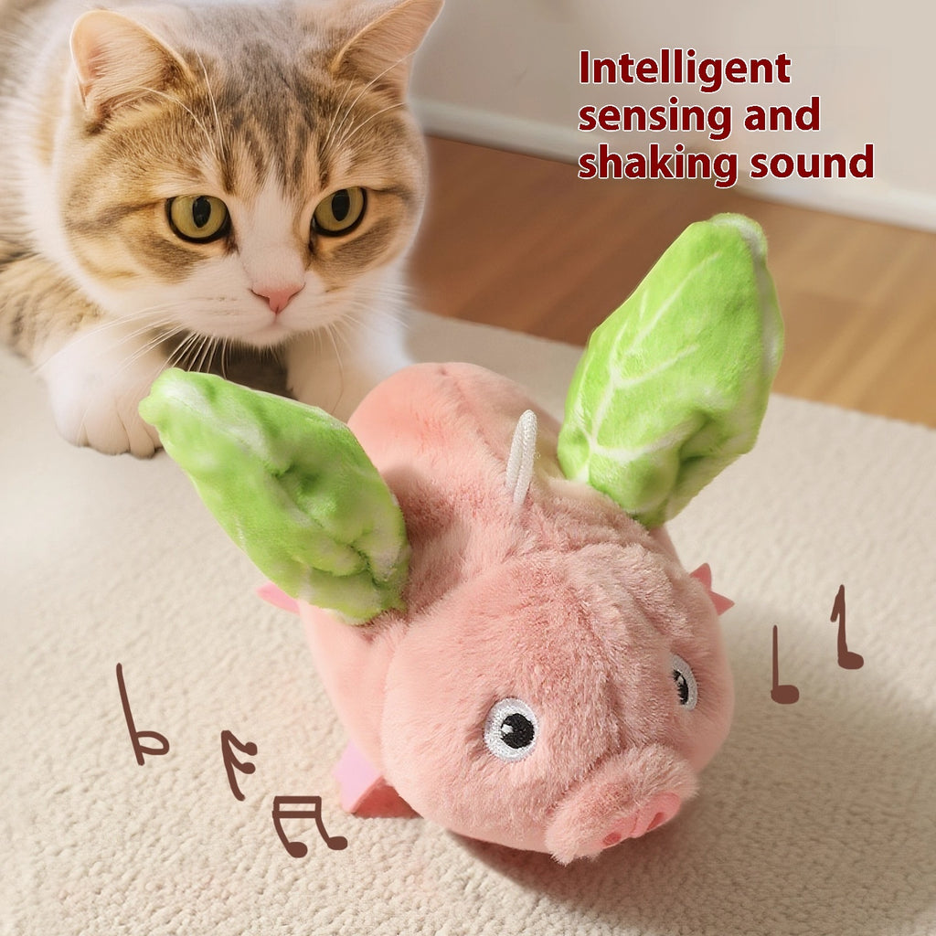 Self-Moving Pig Cat Toy with Sound