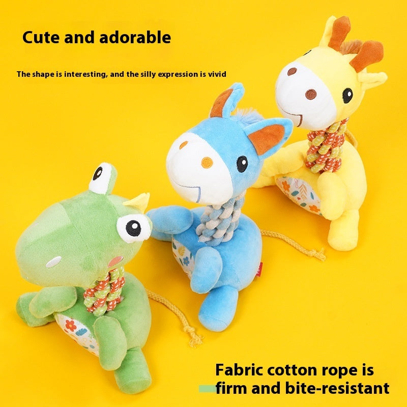 Tear-Resistant Plush Dog Toy with Flexible Design