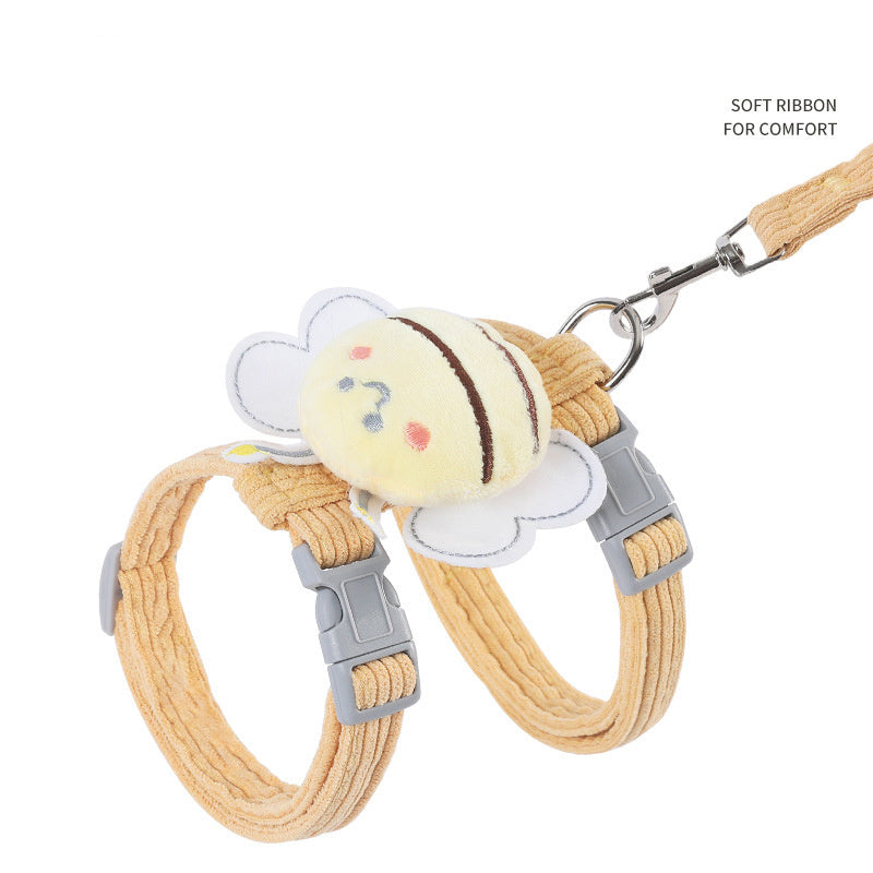 Soft & Secure Cat Harness with Bee Charm