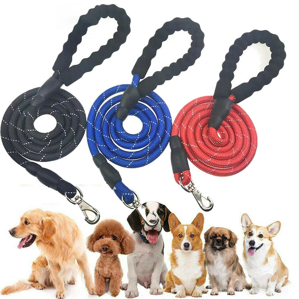 ProGrip Reflective 5-ft Long Rope Leash for Dogs