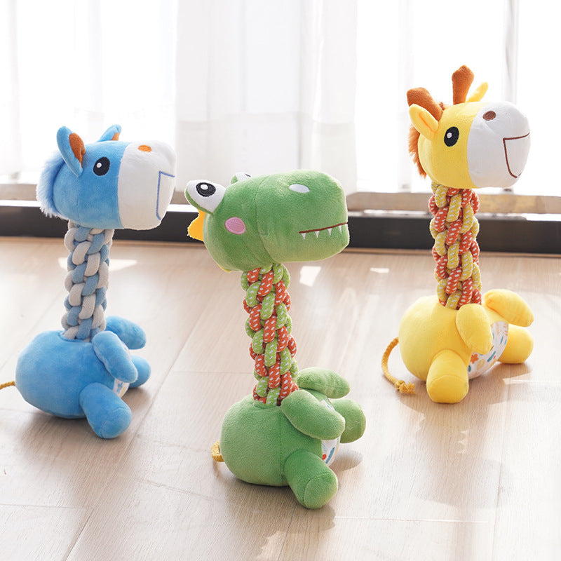 Tear-Resistant Plush Dog Toy with Flexible Design