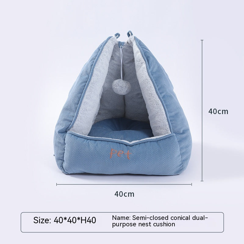 Multifunctional Short Plush Kennel Closed