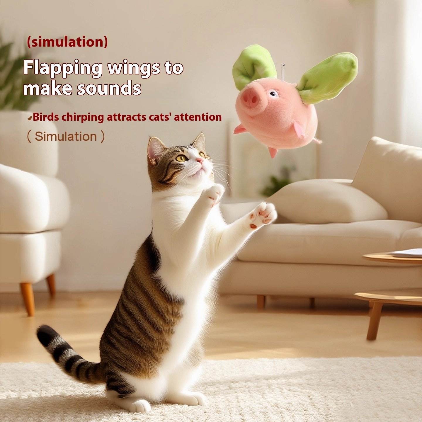 Self-Moving Pig Cat Toy with Sound