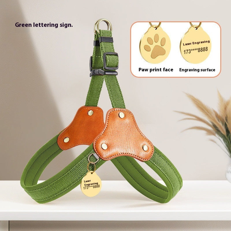 Durable Comfort-Fit Dog Harness with Leather Touch