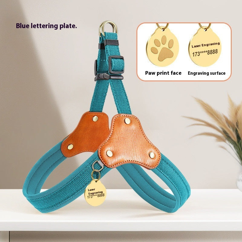 Durable Comfort-Fit Dog Harness with Leather Touch