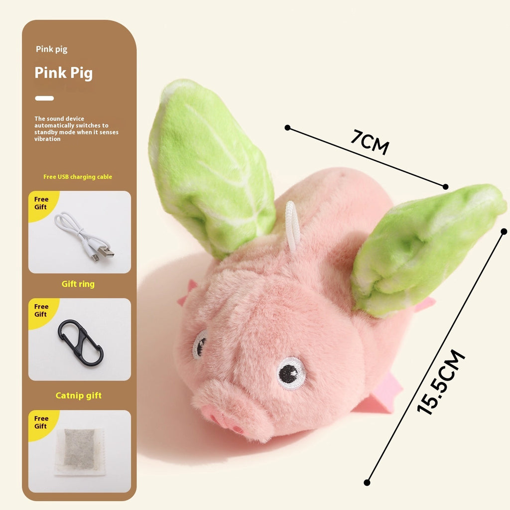 Self-Moving Pig Cat Toy with Sound