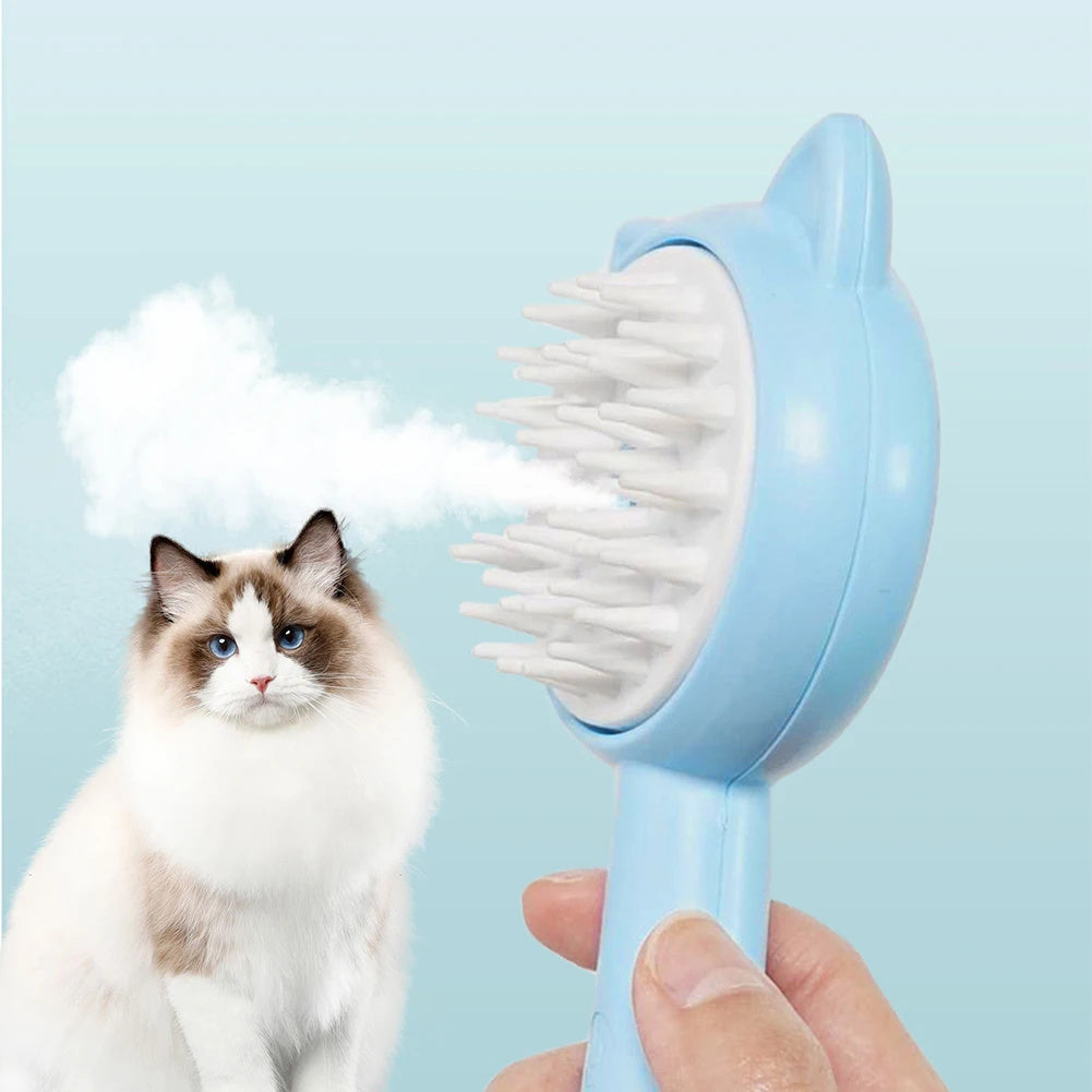 Self-Cleaning Pet Grooming Brush with Mist, Rechargeable