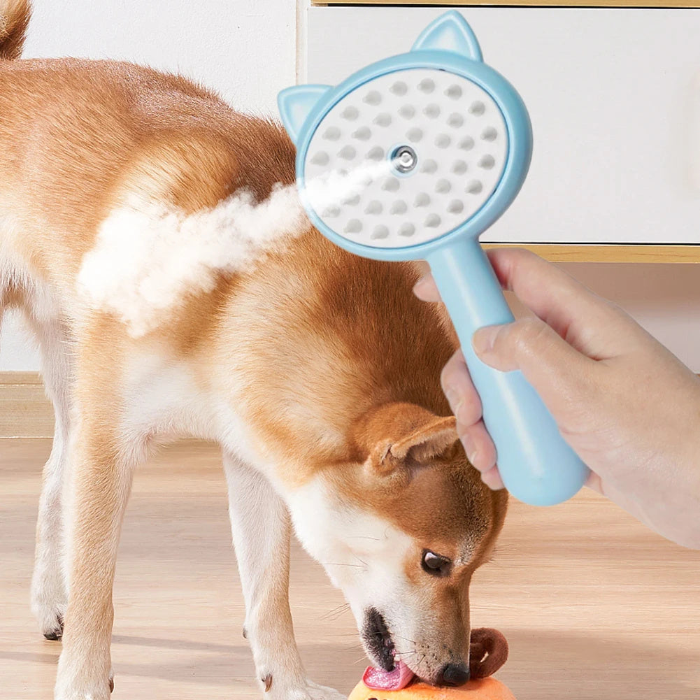 Self-Cleaning Pet Grooming Brush with Mist, Rechargeable