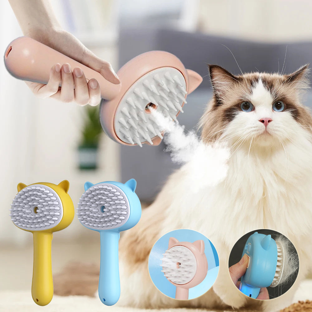 Self-Cleaning Pet Grooming Brush with Mist, Rechargeable