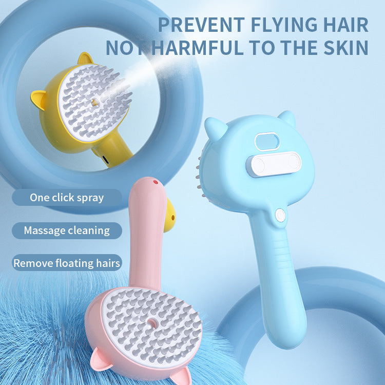 Self-Cleaning Pet Grooming Brush with Mist, Rechargeable